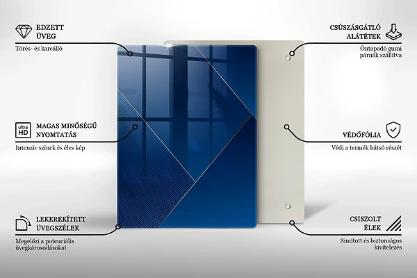 Glasskärbräda med geometriska element