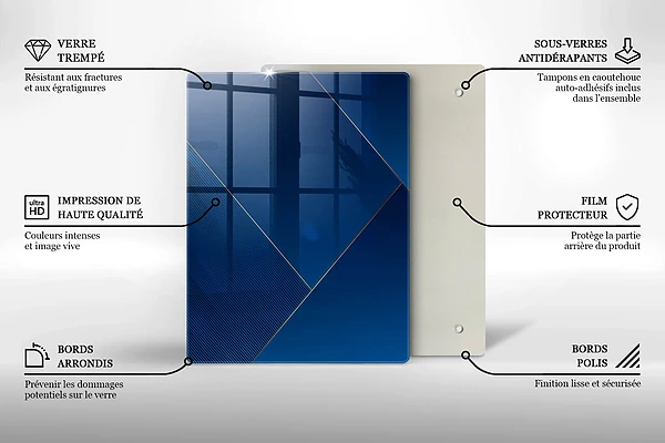 Glasskärbräda med geometriska element