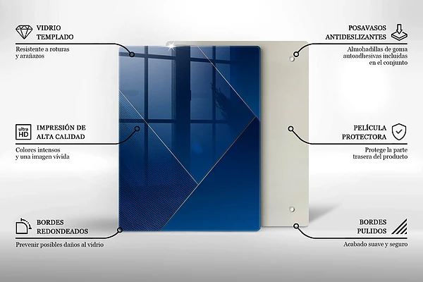 Glasskärbräda med geometriska element