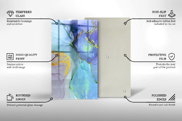 Glasskärbräda Sprucket stenguld