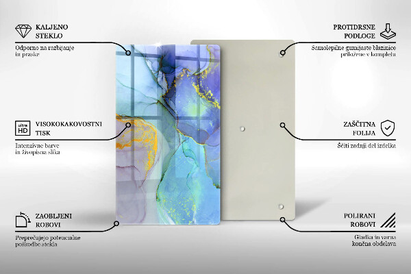 Glasskärbräda Sprucket stenguld