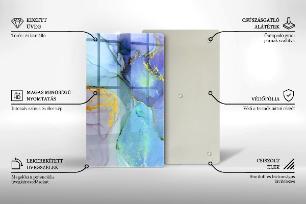 Glasskärbräda Sprucket stenguld