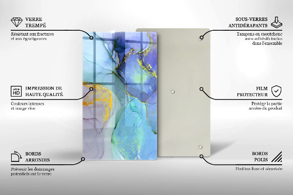Glasskärbräda Sprucket stenguld