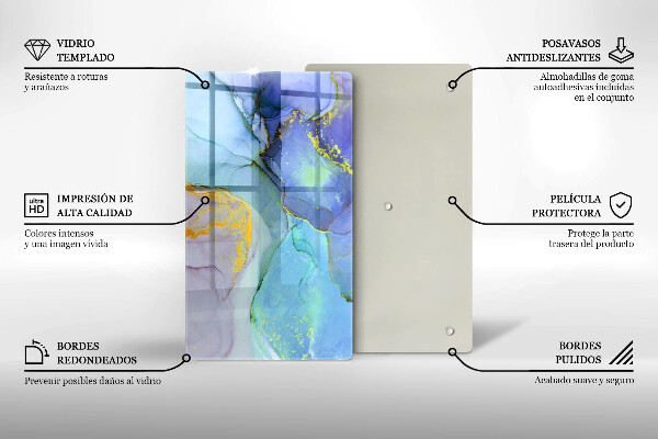 Glasskärbräda Sprucket stenguld