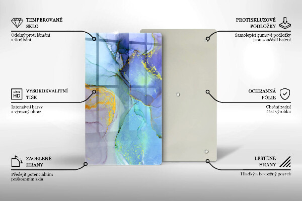 Glasskärbräda Sprucket stenguld