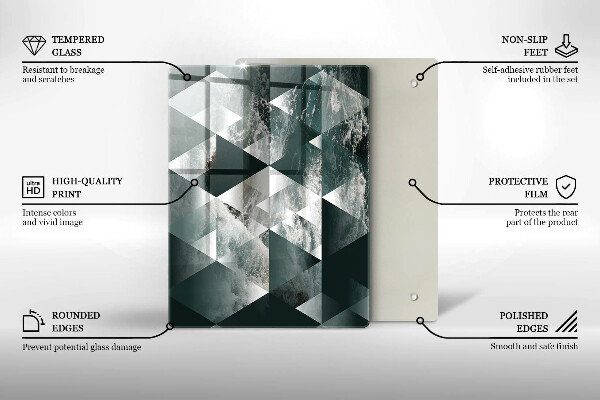 Glasskärbräda Sprucket stenguld