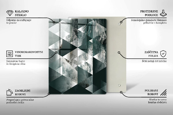 Glasskärbräda Sprucket stenguld
