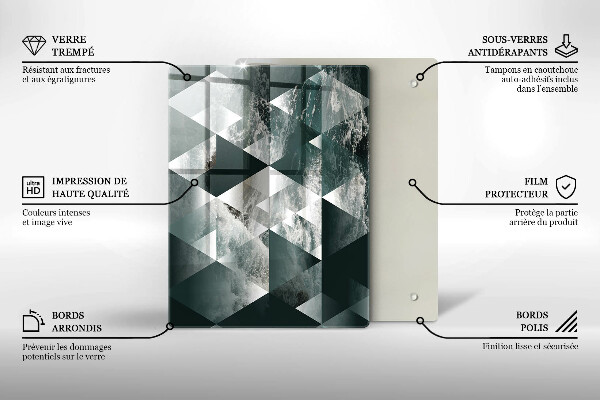 Glasskärbräda Sprucket stenguld