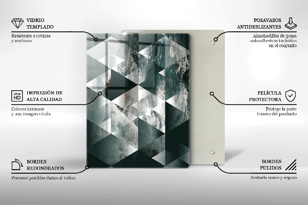 Glasskärbräda Sprucket stenguld