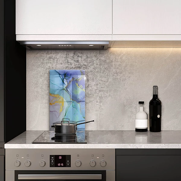 Glasskärbräda med motiv av sprucket stenguld