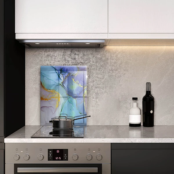 Glasskärbräda med motiv av sprucket stenguld
