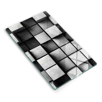 Glasskärbräda med 3D-geometrisk bakgrund