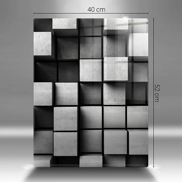 Glasskärbräda med 3D-geometrisk bakgrund