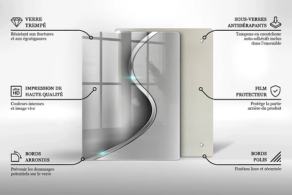 Glasskärbräda med 3D-geometrisk bakgrund
