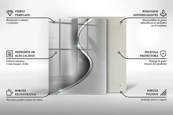 Glasskärbräda med 3D-geometrisk bakgrund