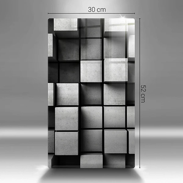 Glasskärbräda med 3D-geometrisk bakgrund
