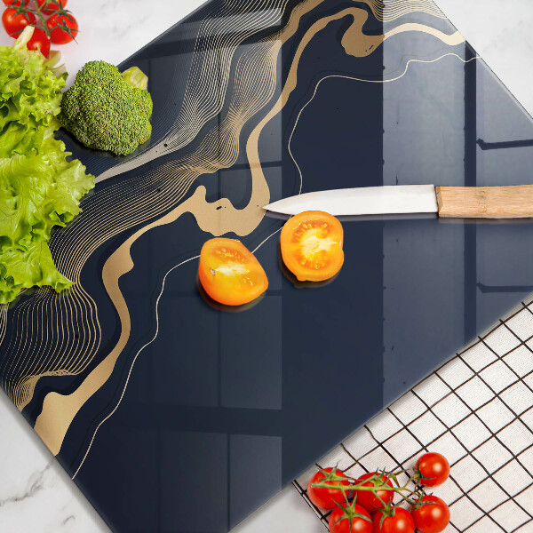 Glasskärbräda Abstrakta gyllene linjer