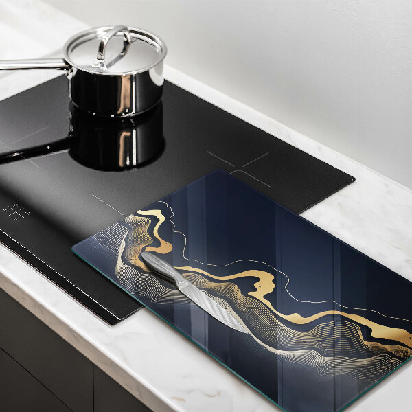 Glasskärbräda Abstrakta gyllene linjer