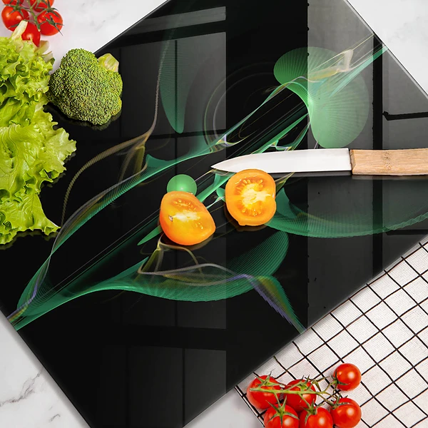 Glasskärbräda med modern abstraktion