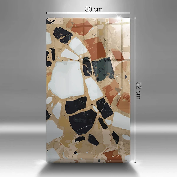 Dekorativ skärbräda i glas med stenmotiv