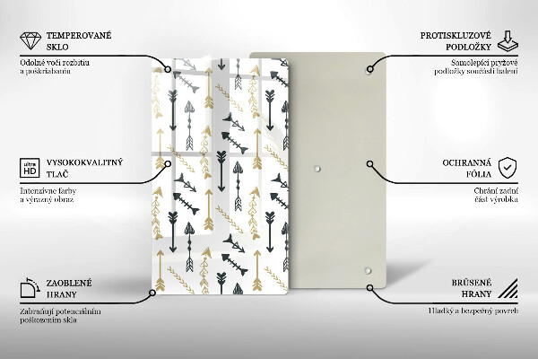 Glasskärbräda Boho pilmönster