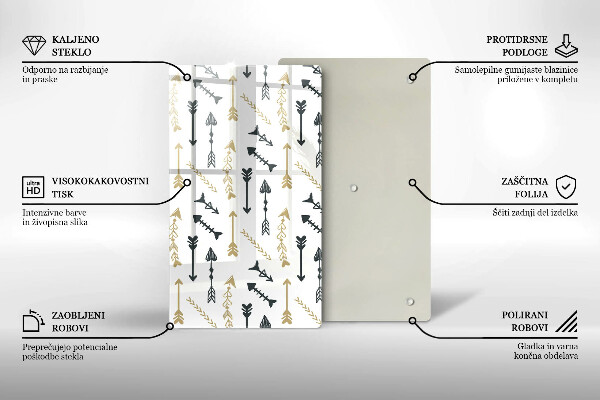 Glasskärbräda Boho pilmönster