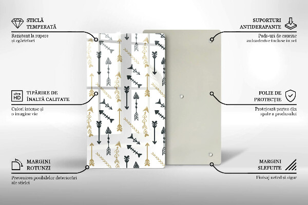 Glasskärbräda Boho pilmönster