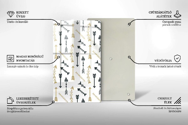 Glasskärbräda Boho pilmönster