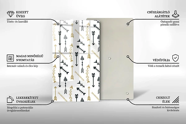 Glasskärbräda med boho pilmönster