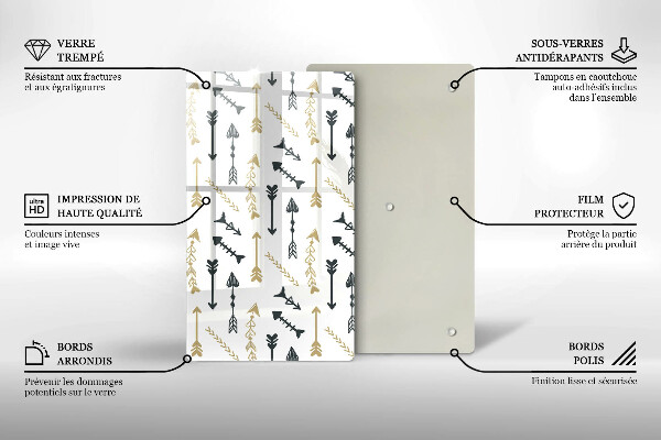 Glasskärbräda Boho pilmönster