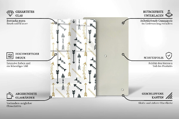 Glasskärbräda Boho pilmönster