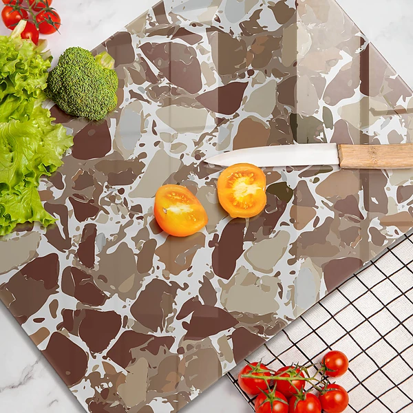 Glasskärbräda med stendesign