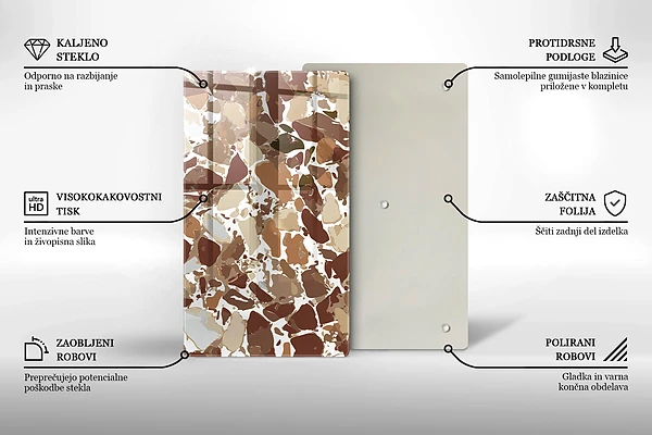 Glasskärbräda med stendesign