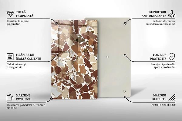 Glasskärbräda med stendesign