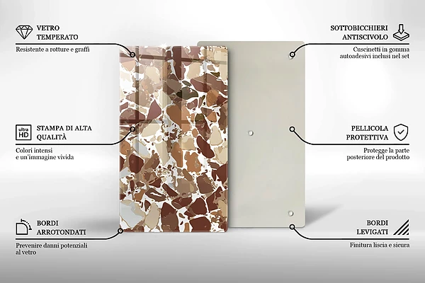 Glasskärbräda med stendesign