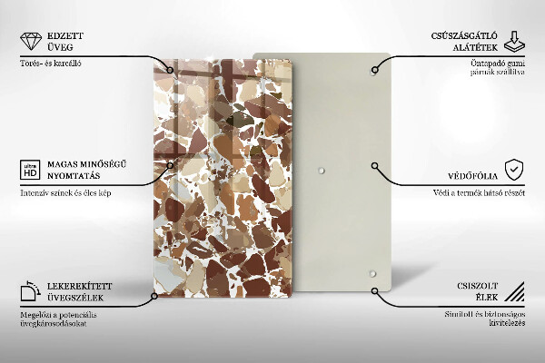 Glasskärbräda Sten dekorativa fläckar