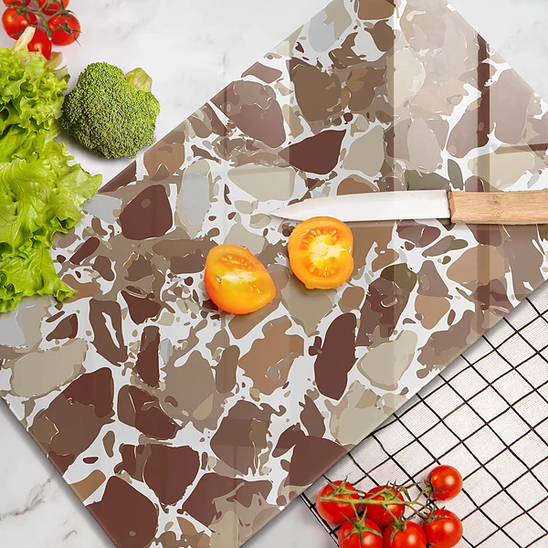 Glasskärbräda med stendesign
