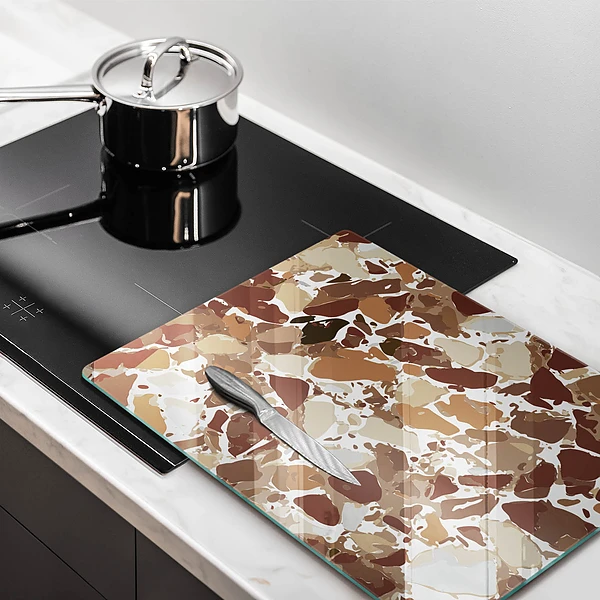 Glasskärbräda med stendesign