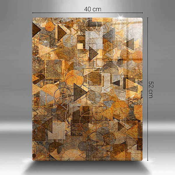 Glasskärbräda med geometriskt mönster