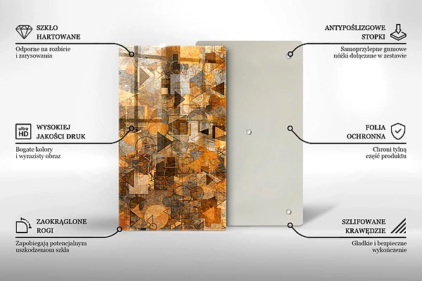 Glasskärbräda med geometriskt mönster