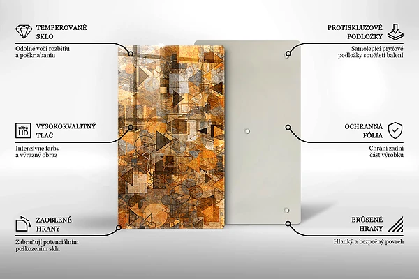 Glasskärbräda med geometriskt mönster