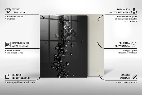 Glasskärbräda med geometriskt mönster