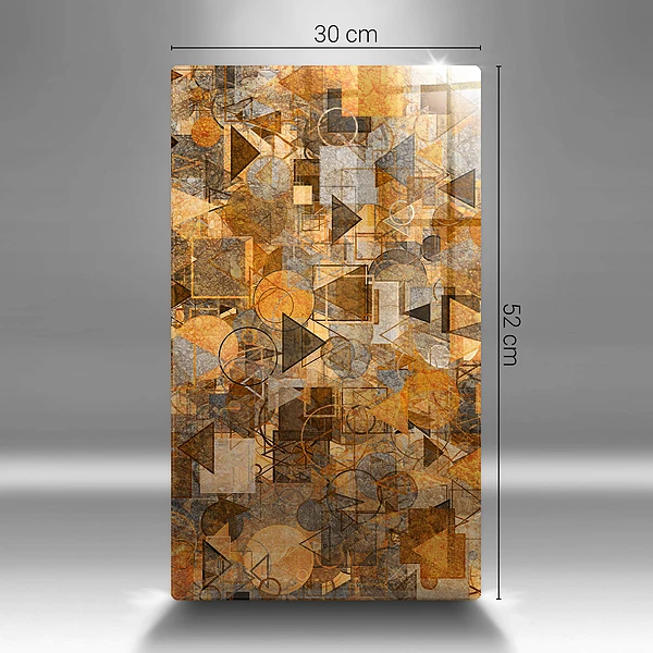 Glasskärbräda med geometriskt mönster