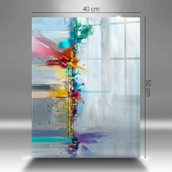Glasskärbräda med abstrakt motiv