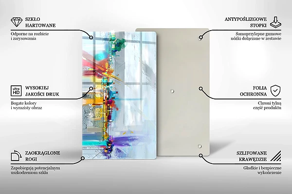 Glasskärbräda med abstrakt motiv