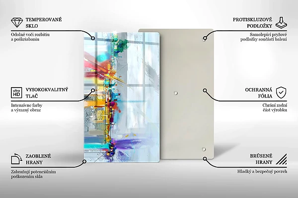 Glasskärbräda med abstrakt motiv