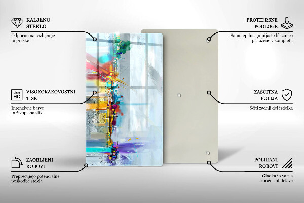 Glasskärbräda Målad abstraktion