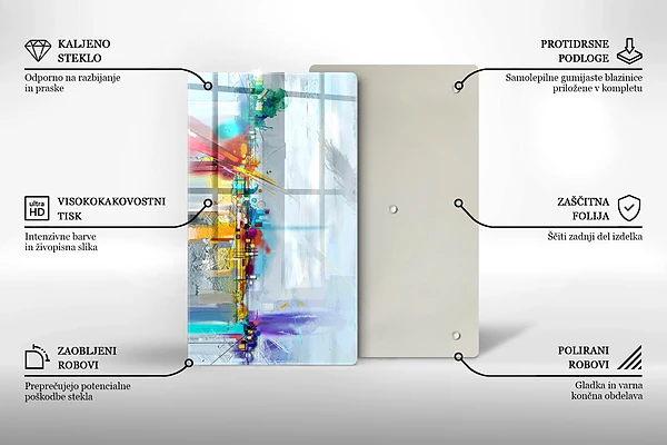 Glasskärbräda med abstrakt motiv