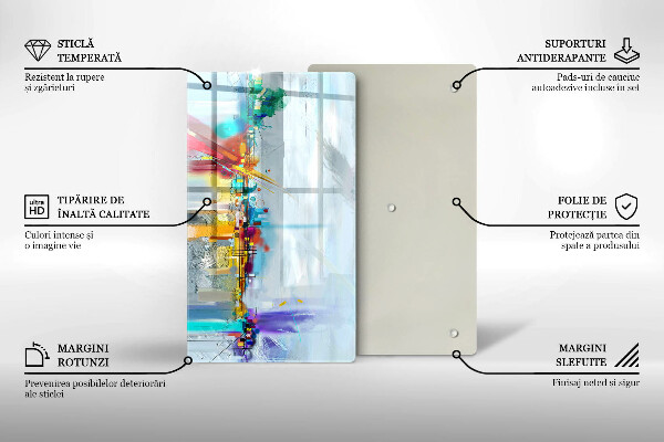 Glasskärbräda Målad abstraktion