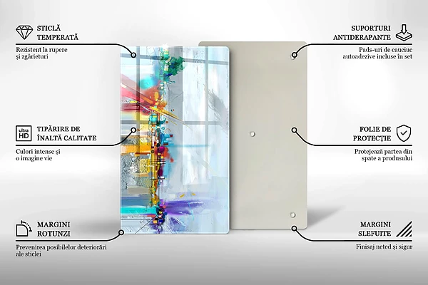 Glasskärbräda med abstrakt motiv